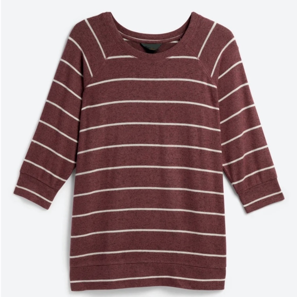 Burgundy Nautical Boat Neck Sweater